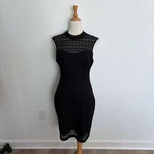 GUESS Womens Dress Size 6 Black Sleeveless Lace Overlay Party Cocktail Sexy